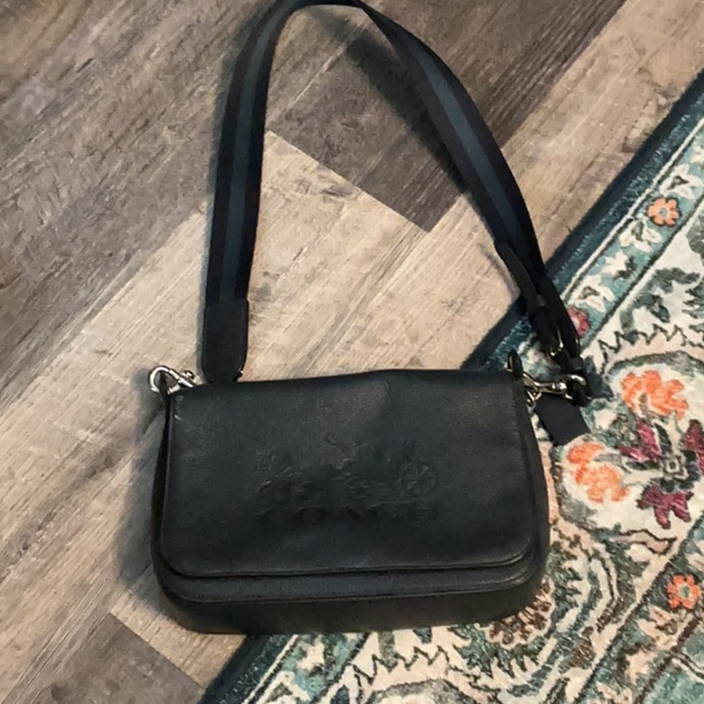 Carriage Coach Navy Pebbled Leather